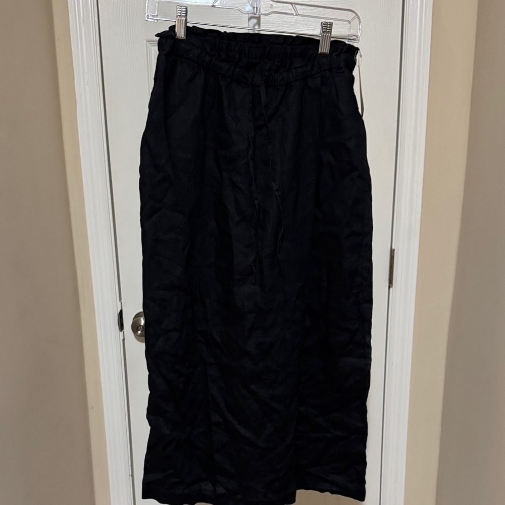 100% linen French tuck midi skirt NWT